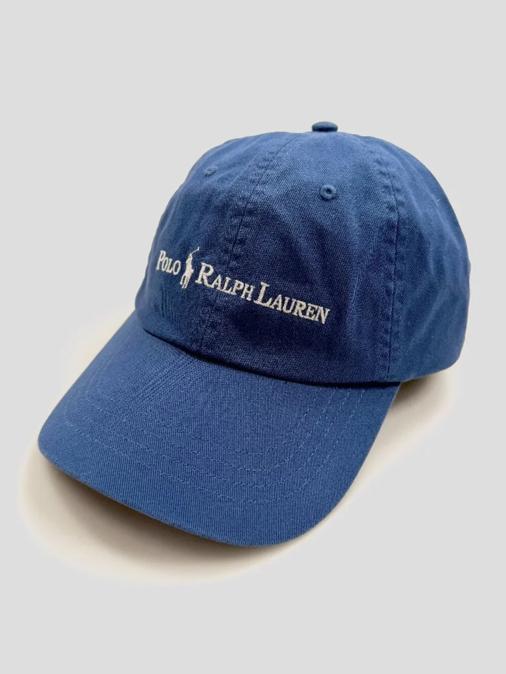 NWT POLO RALPH LAUREN EARTH BLUE SPELL OUT COTTON TWILL HAT